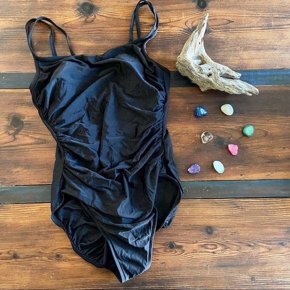 Trimshaper One Piece Black Swimsuit - Picture 1 of 8